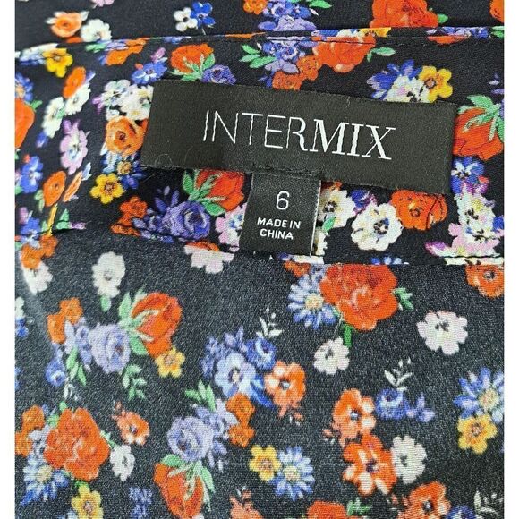 Intermix Womens Small 100% Silk Peplum Floral Top Longsleeve - Picture 7 of 9
